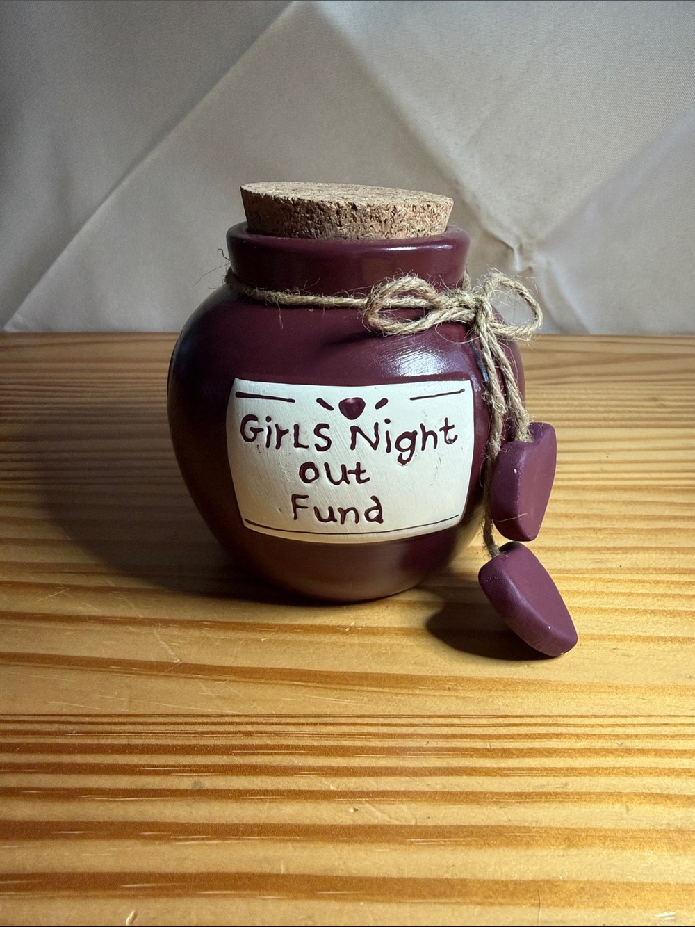 Vintage Tumbleweed Pottery Girls Night Out Fund Ceramic Crock Jar Bank